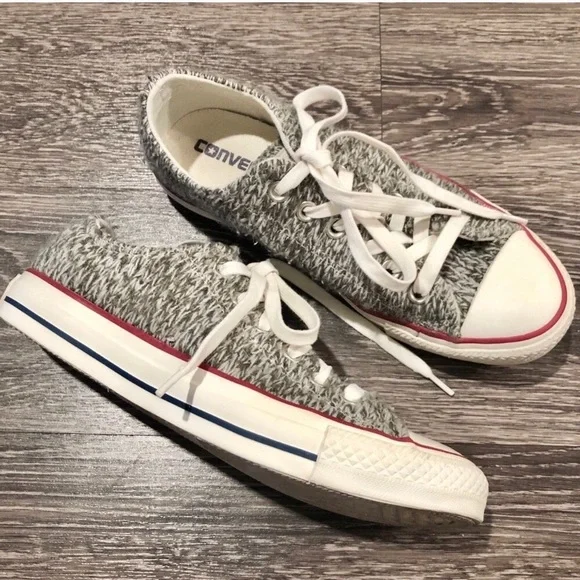 Converse Gray and White Women's Shoes - Picture 1 of 9